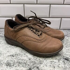 SAS Walk Easy Brown Leather Walking Shoes Womens 10‎ M Lace Up J9937668 Made USA